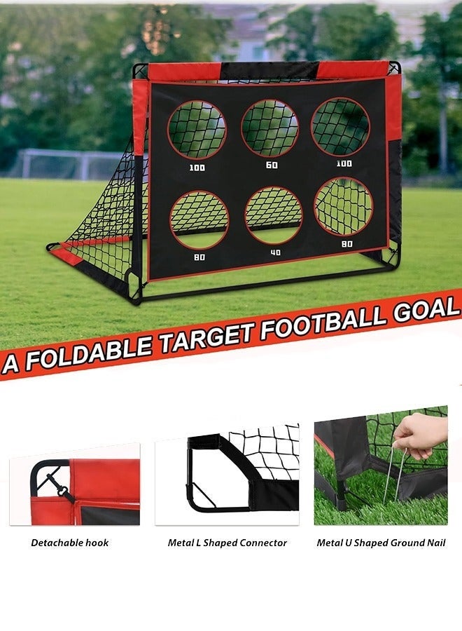 Arabest Football Goal Pop Up Football Net 2 In 1 Kids Football Goal for the Garden Portable Football Goal Indoor Outdoor Foldable Football Training with Target Goal Net - Image 5